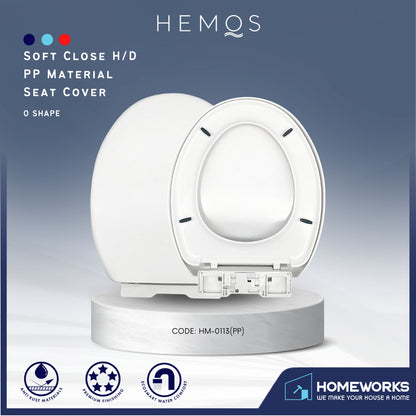 HEMOS HEAVY DUTY O SHAPE PP SOFT CLOSING SEAT COVER ADJUSTABLE HINGES PENUTUP TANDAS DUDUK HM-0113