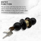 60MM SUS304 STAINLESS STEEL CYLINDRICAL HOUSE ROOM DOOR LOCK TOMBOL PINTU MATT BLACK ACL-1100