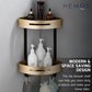 HEMOS BATHROOM FAUCET ACCESSORIES ALUMINUM BLACK GOLD CORNER BASKET CLOTHES RACK HOOKS