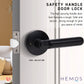 HEMOS 60-70MM TUBULAR LEVEL DOOR LOCK KUNCI TOMBOL PINTU RUMAH SILVER BLACK HM-5207