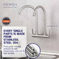 KITCHEN FAUCET TWO SPOUT STAINLESS STEEL 304 TWINS WALL SINK TAP HM 3309