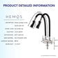 HEMOS KITCHEN FAUCET SUS 304 BLACK FLEXIBLE SILICONE TWINS HOSE PILLAR SINK TAP HM-3201F,3208F-MS