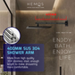 HEMOS BATHROOM RAIN SHOWER HEAD 9'' ABS C/W ARM MATT BLACK SQUARE KEPALA PANCURAN HUJAN HMSH-141-MB