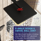 HEMOS BATHROOM RAIN SHOWER HEAD 9'' ABS C/W ARM MATT BLACK SQUARE KEPALA PANCURAN HUJAN HMSH-141-MB