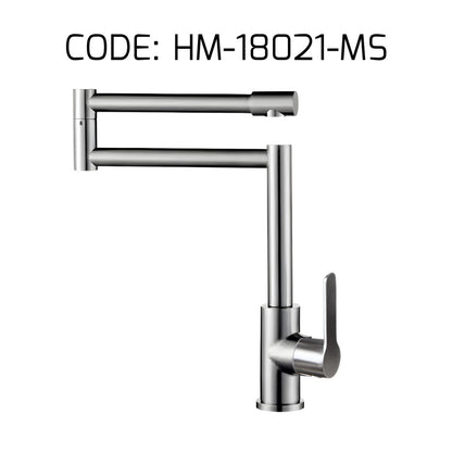 HEMOS KITCHEN FAUCET SUS 304 ROTABLE PILLAR / WALL SINK TAP KEPALA PAIP AIR DAPUR HM-18021,18022-MS