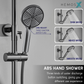 HEMOS X BATHROOM THREE WAY EXPOSED SHOWER SETS CONNECT WITH WATER HEATER MATT BLACK & GREY 26SERIES