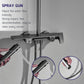 HEMOS BATHROOM FAUCET 4 MODE BRASS MIXER EXPOSED GREY & BLACK SHOWER SETS HM-19056