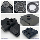 HEMOS X BATHROOM THREE WAY EXPOSED SHOWER SETS CONNECT WITH WATER HEATER MATT BLACK & GREY 26SERIES