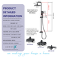 HEMOS X BATHROOM THREE WAY EXPOSED SHOWER SETS CONNECT WITH WATER HEATER MATT BLACK & GREY 26SERIES