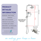 HEMOS X BATHROOM THREE WAY EXPOSED SHOWER SETS CONNECT WITH WATER HEATER MATT BLACK & GREY 26SERIES