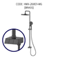 HEMOS X BATHROOM THREE WAY EXPOSED SHOWER SETS CONNECT WITH WATER HEATER MATT BLACK & GREY 26SERIES