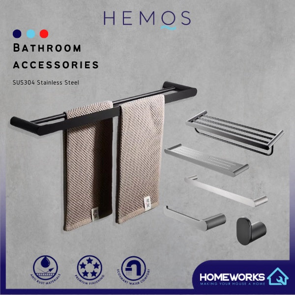 HEMOS BATHROOM FAUCET 304 STAINLESS STEEL TOWEL RACK HOLDER RAK BILIK MANDI 85SERIES