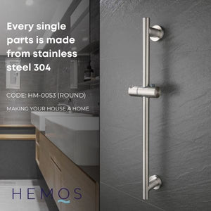 HEMOS BATHROOM FITTING SUS 304 SHOWER ADJUSTABLE BAR GELONGSOR PANCURAN (ROUND/SQUARE) HM-0052,0053