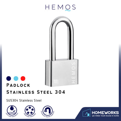 HEMOS 50MM SUS 304 HOUSE MOTOR SECURITY SAFETY ANTI-CUT ANTI-SAW PADLOCK KUNCI MANGGA HML-502-501