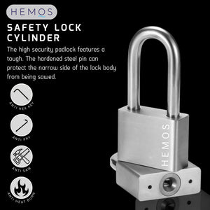 HEMOS 50MM SUS 304 HOUSE MOTOR SECURITY SAFETY ANTI-CUT ANTI-SAW PADLOCK KUNCI MANGGA HML-502-501