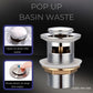 HEMOS BATHROOM FAUCET BRASS UMBRELLA POP UP SPRING PUSH PRESS OVERFLOW BASIN WASTE