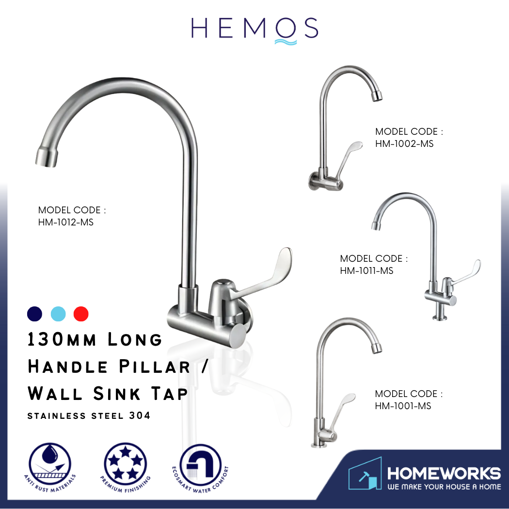 HEMOS HYGIENE MEDICAL HEALTH LONG HANDLE WATER TAP PILLAR WALL SINK TAP KEPALA PAIP AIR HOSPITAL