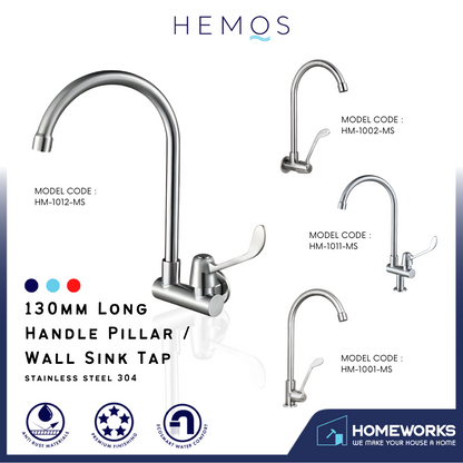 HEMOS HYGIENE MEDICAL HEALTH LONG HANDLE WATER TAP PILLAR WALL SINK TAP KEPALA PAIP AIR HOSPITAL