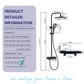 HEMOS BATHROOM FAUCET 3 MODE BRASS MIXER RAIN SHOWER SETS SET MANDIAN HM-19070-MB