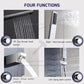 HEMOS BATHROOM FAUCET 4 MODE STAINLESS STEEL 304 MIXER EXPOSED BLACK CHROME SHOWER SETS HM-19052