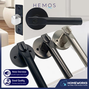 HEMOS 60-70MM TUBULAR LEVEL DOOR LOCK KUNCI TOMBOL PINTU RUMAH SILVER BLACK GREY HM-5210