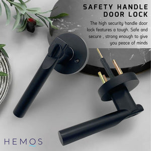 HEMOS 60-70MM TUBULAR LEVEL DOOR LOCK KUNCI TOMBOL PINTU RUMAH SILVER BLACK GREY HM-5210