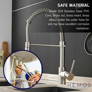 HEMOS PARTS 2PCS 304 STEEL COLD AND HOT MIXER TAP FLEXIBLE TUBE HOSE ONLY