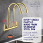 HEMOS KITCHEN FAUCET SUS304 TWO SPOUT SILVER,GOLD,GREY TWIN PILLAR SINK TAP KEPALA PAIP HM-3208,3209