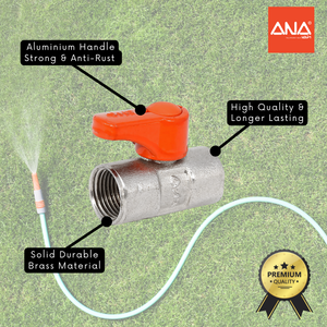 ANA 1/2" ALUMINIUM HANDLE MINI BALL VALVE 1101-FF