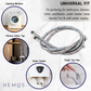 HEMOS PARTS 2PCS 304 STEEL COLD AND HOT MIXER TAP FLEXIBLE TUBE HOSE ONLY