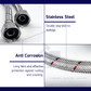 HEMOS PARTS 2PCS 304 STEEL COLD AND HOT MIXER TAP FLEXIBLE TUBE HOSE ONLY