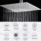 HEMOS BATHROOM 4'' 6'' 8'' 12'' SUS 304 ULTRA THIN RAINFALL SHOWER HEAD C/W ARM (ROUND/ SQUARE)