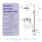 HEMOS BATHROOM FAUCET 3 MODE BRASS MIXER RAIN SHOWER SETS SET MANDIAN HM-13009-MB, MG