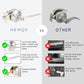 HEMOS 60-70MM TUBULAR LEVEL DOOR LOCK KUNCI TOMBOL PINTU RUMAH SILVER BLACK HM-5204