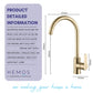 HEMOS KITCHEN FAUCET STEEL HOT COLD MIXER PILLAR WATER TAP HM51001-MS GOLD HM-51001-GD