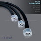 HEMOS BATHROOM PARTS 300-800MM NYLON PVC HIGH PRESSURE FLEXIBLE HOSE (BLACK,SILVER) HM-0067,0068