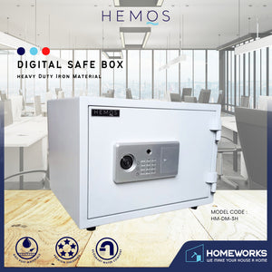 HEMOS ALARM IRON FIRE-PROOF ANTI-THEFT FINGERPRINT DIGITAL SECURITY SAFETY LARGE DOOR BOX HM-DM-3H