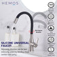 HEMOS BATHROOM FAUCET SUS 304 BLACK FLEXIBLE NYLON HOSE BASIN COLD TAP HM-3603F (MATT SILVER&GREY)