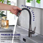 HEMOS BATHROOM FAUCET SUS 304 BLACK FLEXIBLE NYLON HOSE BASIN COLD TAP HM-3603F (MATT SILVER&GREY)