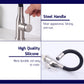 HEMOS BATHROOM FAUCET SUS 304 BLACK FLEXIBLE NYLON HOSE BASIN COLD TAP HM-3603F (MATT SILVER&GREY)