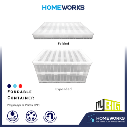 MULTIPURPOSE 40L NEW PP MATERIAL FOLDABLE STACKABLE STORAGE BOX CONTAINER