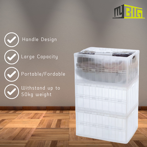 MULTIPURPOSE 40L NEW PP MATERIAL FOLDABLE STACKABLE STORAGE BOX CONTAINER