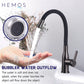 HEMOS BATHROOM FAUCET SUS 304 BLACK FLEXIBLE NYLON HOSE BASIN COLD TAP HM-3603F (MATT SILVER&GREY)