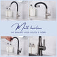 HEMOS BATHROOM FAUCET SUS 304 BLACK FLEXIBLE NYLON HOSE BASIN COLD TAP HM-3603F (MATT SILVER&GREY)