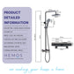 HEMOS BATHROOM FAUCET 3 MODE BRASS MIXER RAIN SHOWER SETS SET MANDIAN HM-19068-MG