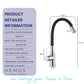 HEMOS BATHROOM FAUCET SUS 304 BLACK FLEXIBLE NYLON HOSE BASIN COLD TAP HM-3603F (MATT SILVER&GREY)