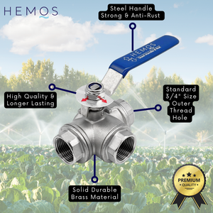 HEMOS BATHROOM FAUCET STEEL HANDLE 3 WAY VALVE FOR MEMBRANE FILTER BACKWASH HM-413