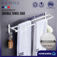 HEMOS BATHROOM FAUCET ALUMINUM DOUBLE TOWEL CLOTH BAR HM-81102 (MATT BLACK, MATT SILVER)