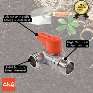 ANA 1/2" ALUMINIUM HANDLE 3-WAY MINI VALVE 1103-MMM