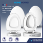 HEAVY DUTY V SHAPE PP MATERIAL SOFT CLOSE SEAT COVER ADJUSTABLE HINGES PENUTUP MANGKUK TANDAS DUDUK